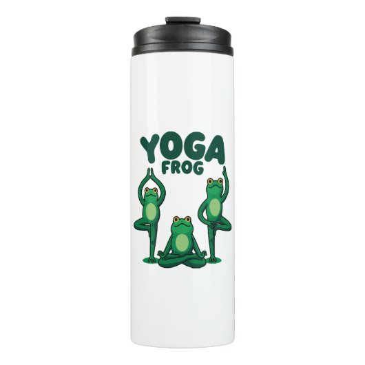 Yoga Frösche Thermosbecher (Vorderseite)