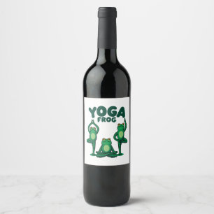 Yoga Frösche Weinetikett