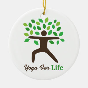 Yoga für das Leben, Krieger-Pose, Baum Keramikornament