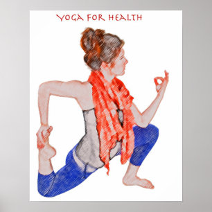 Yoga für Gesundheit auf einem Plakat
