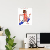 Yoga für Gesundheit auf einem Poster (Heimbüro)