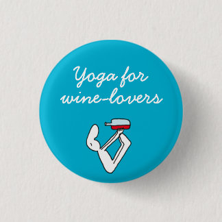 Yoga für Winelovers Blau-Abzeichen Button