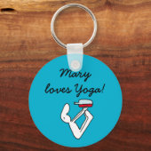 Yoga für Winelovers Blue Abzeichen Schlüsselanhänger (Vorderseite)