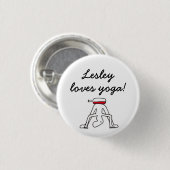 Yoga für Winelovers weißes Abzeichen - Button (Vorne & Hinten)