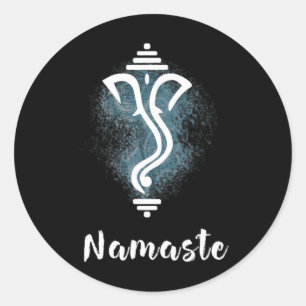 Yoga Ganesha Chakra Namaste Energie Lotus Karma Om Runder Aufkleber