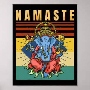 Yoga - Ganesha - Spirituelle Meditation - Namaste  Poster