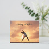 Yoga Geburtstag Postkarte (Stehend Vorderseite)