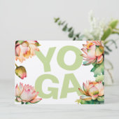 Yoga-Geburtstagsparty Einladung (Stehend Vorderseite)