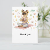 Yoga Geburtstagsparty für Siameskatzenliebhaber Dankeskarte (Stehend Vorderseite)