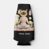 Yoga Geburtstagsparty für Siameskatzenliebhaber Flaschenkühler (Vorderseite)