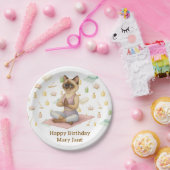 Yoga Geburtstagsparty für Siameskatzenliebhaber Pappteller (Party)