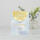 Yoga-Geburtstagsparty Gold Folien Feiertagspostkarte (Stehend vorne)