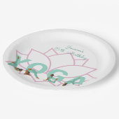 Yoga-Geburtstagsparty Pappteller (Schrägansicht)