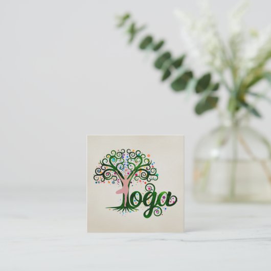 Yoga Gestern und Heute Quadratische Visitenkarte (Stehend Vorderseite)