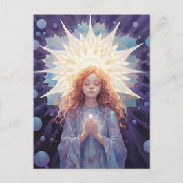 Yoga Girl Crystals Blue Lila Postkarte