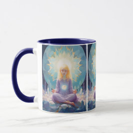 Yoga Girl Crystals Blue Lila Tasse