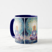 Yoga Girl Crystals Blue Lila Tasse (Vorderseite Links)