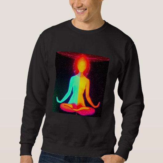 Yoga Girl Female Sun Salutation Meditation Chakra  Sweatshirt (Vorderseite)