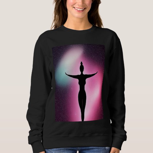 Yoga Girl Female Sun Salutation Meditation Chakra  Sweatshirt (Vorderseite)