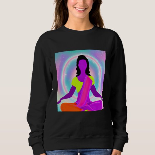 Yoga Girl Female Sun Salutation Meditation Chakra  Sweatshirt (Vorderseite)
