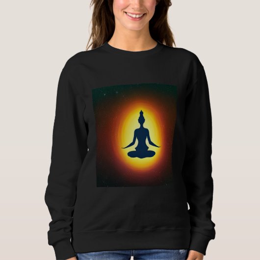 Yoga Girl Female Sun Salutation Meditation Chakra Sweatshirt (Vorderseite)