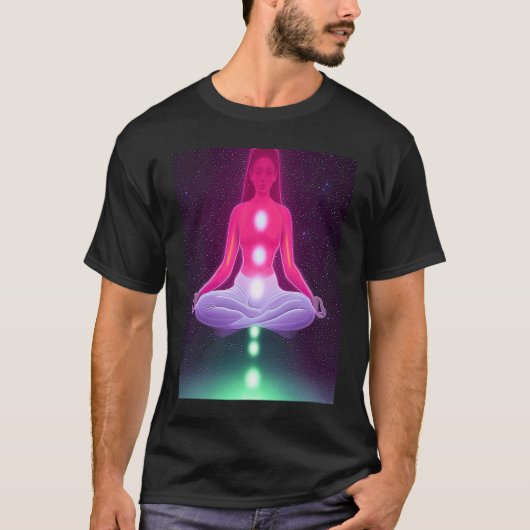 Yoga Girl Female Sun Salutation Meditation Chakra  T-Shirt (Vorderseite)