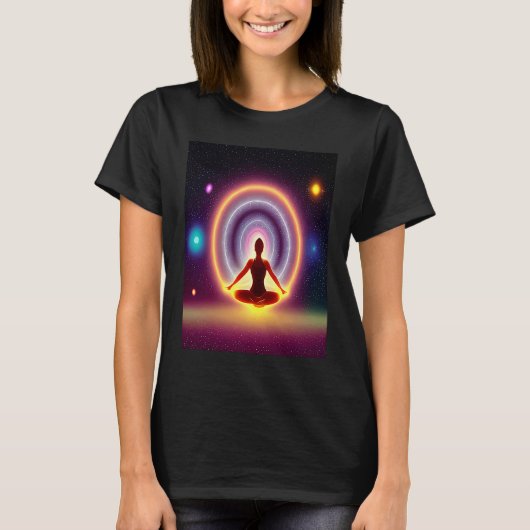 Yoga Girl Female Sun Salutation Meditation Chakra  T-Shirt (Vorderseite)
