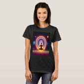 Yoga Girl Female Sun Salutation Meditation Chakra  T-Shirt (Vorne ganz)