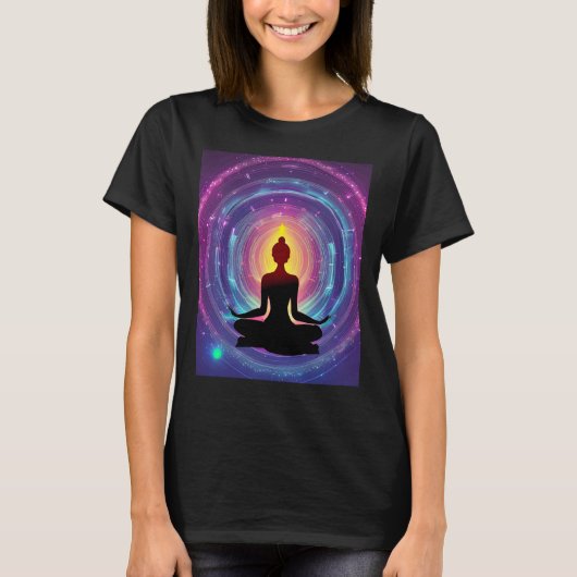 Yoga Girl Female Sun Salutation Meditation Chakra  T-Shirt (Vorderseite)