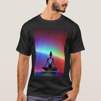 Yoga Girl Female Sun Salutation Meditation Chakra T-Shirt