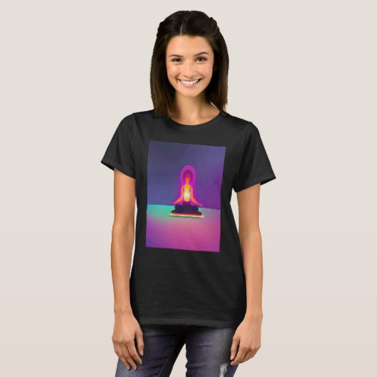 Yoga Girl Female Sun Salutation Meditation Chakra  T-Shirt (Vorne ganz)