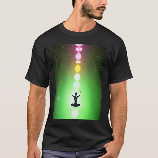 Yoga Girl Female Sun Salutation Meditation Chakra  T-Shirt (Vorderseite)