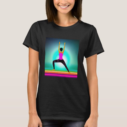 Yoga Girl Female Sun Salutation Meditation Chakra T-Shirt (Vorderseite)