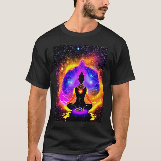 Yoga Girl Female Sun Salutation Meditation Chakra  T-Shirt (Vorderseite)