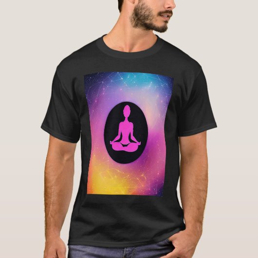 Yoga Girl Female Sun Salutation Meditation Chakra T-Shirt (Vorderseite)
