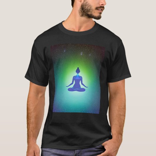 Yoga Girl Female Sun Salutation Meditation Chakra T-Shirt (Vorderseite)