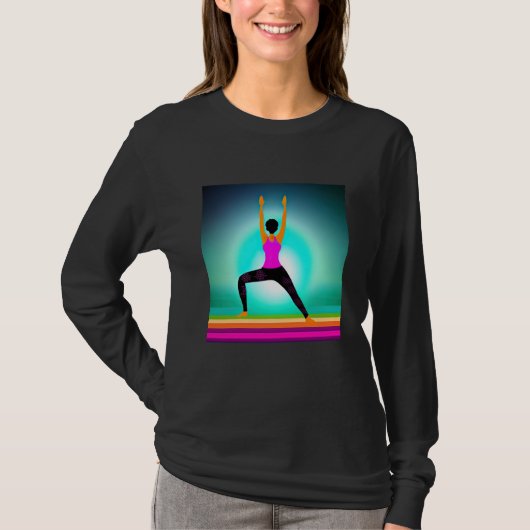 Yoga Girl Female Sun Salutation Meditation Chakra  T-Shirt (Vorderseite)