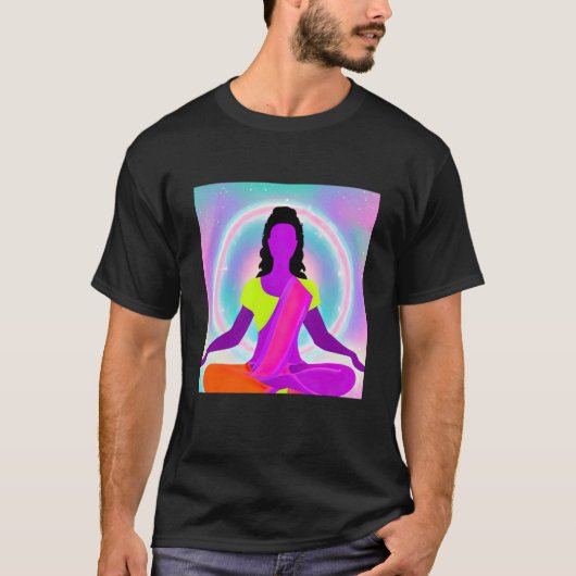 Yoga Girl Female Sun Salutation Meditation Chakra  T-Shirt (Vorderseite)