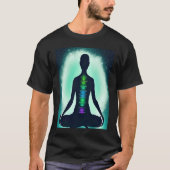 Yoga Girl Female Sun Salutation Meditation Chakra T-Shirt (Vorderseite)