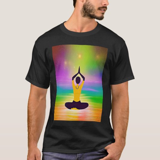 Yoga Girl Female Sun Salutation Meditation Chakra T-Shirt (Vorderseite)