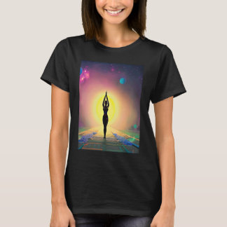 Yoga Girl Female Sun Salutation Meditation Chakra T-Shirt