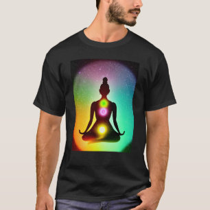 Yoga Girl Female Sun Salutation Meditation Chakra T-Shirt