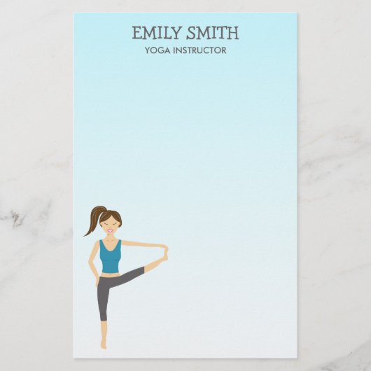 Yoga Girl in der Hand zum Pose Yoga Instructor Briefpapier (Vorderseite)