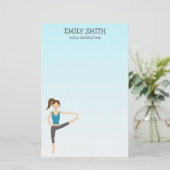 Yoga Girl in der Hand zum Pose Yoga Instructor Briefpapier (Stehend Vorderseite)