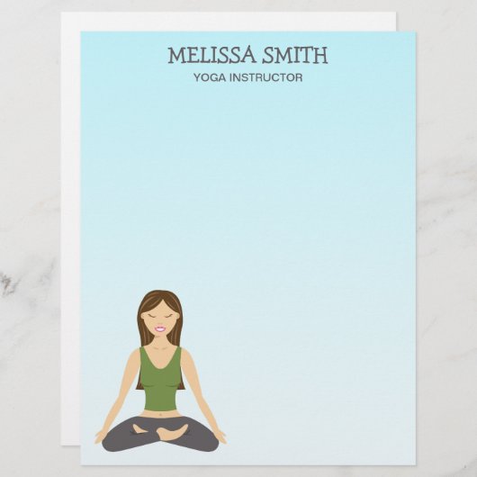 Yoga Girl in Lotus Pose & Yoga Instructor Text (Vorne/Hinten)