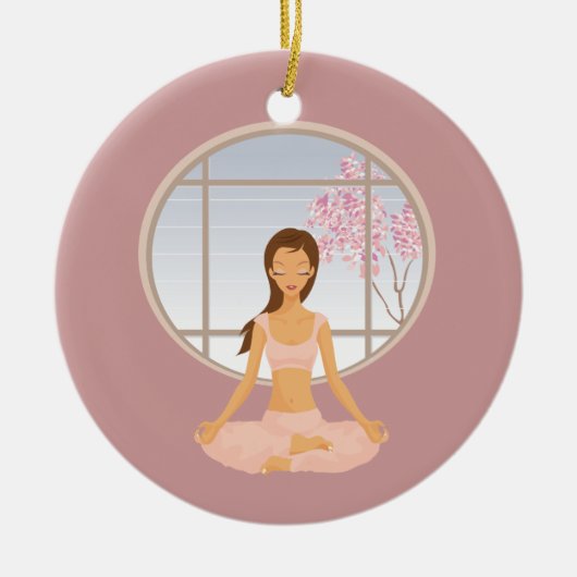 Yoga-Girl Keramik Ornament (Vorne)