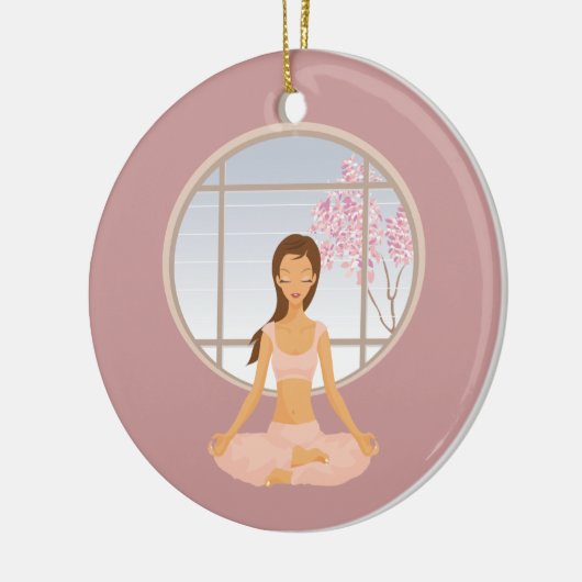 Yoga-Girl Keramik Ornament (Links)