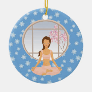 Yoga-Girl Keramik Ornament