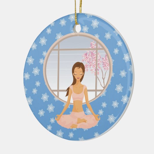 Yoga-Girl Keramik Ornament (Links)