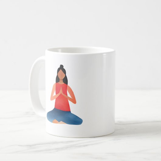 Yoga Girl Meditation Namaste Kaffeetasse (Vorderseite Links)